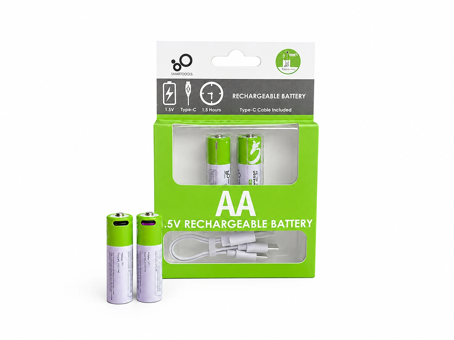 SmarToools RB20 AA Rechargeable Battery 1.5V 2600mWh (2pcs) Type-C