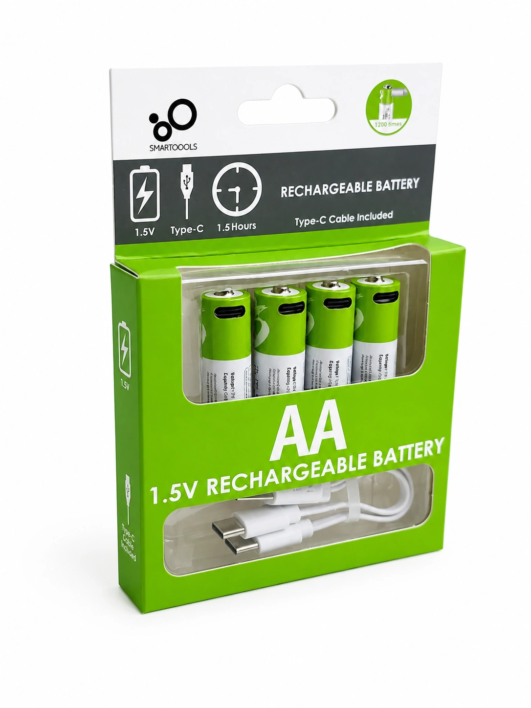 SmarToools RB40 AA Rechargeable Battery 1.5V 2600mWh (4pcs) Type-C