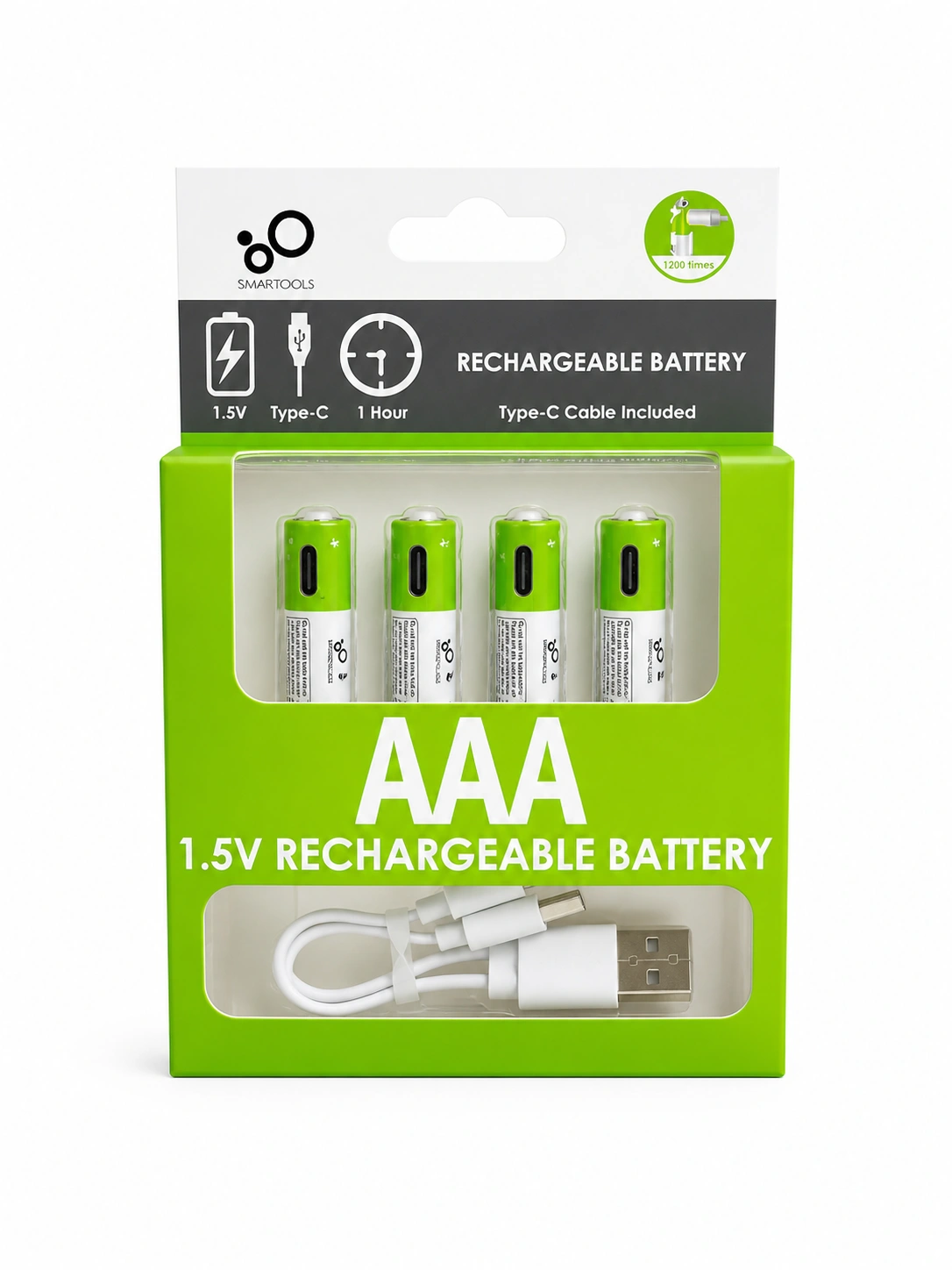 SmarToools RB40 AAA Rechargeable Battery 1.5V 750mWh (4pcs) Type-C